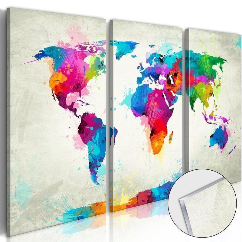 Quadri su vetro acrilico World Map: An Explosion of Colours [Glass] in Poster e stampe Collezione Casa - Trebisacce, commercioVirtuoso.it