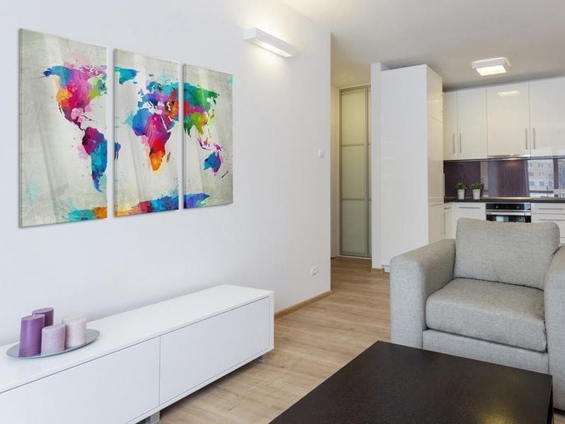 Quadri su vetro acrilico World Map: An Explosion of Colours [Glass] in Poster e stampe Collezione Casa - Trebisacce, commercioVirtuoso.it