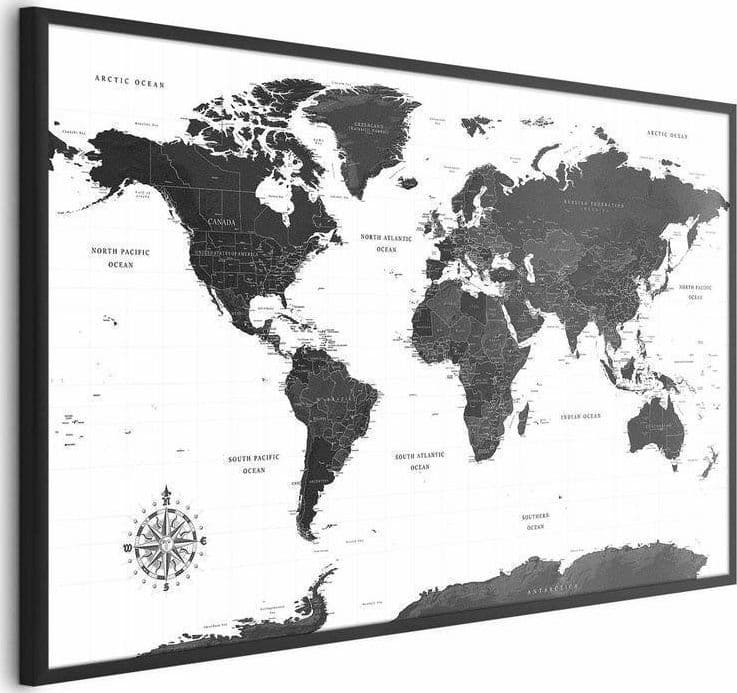 Poster - Monochromatic Map in Mappe Collezione Casa - Trebisacce, commercioVirtuoso.it