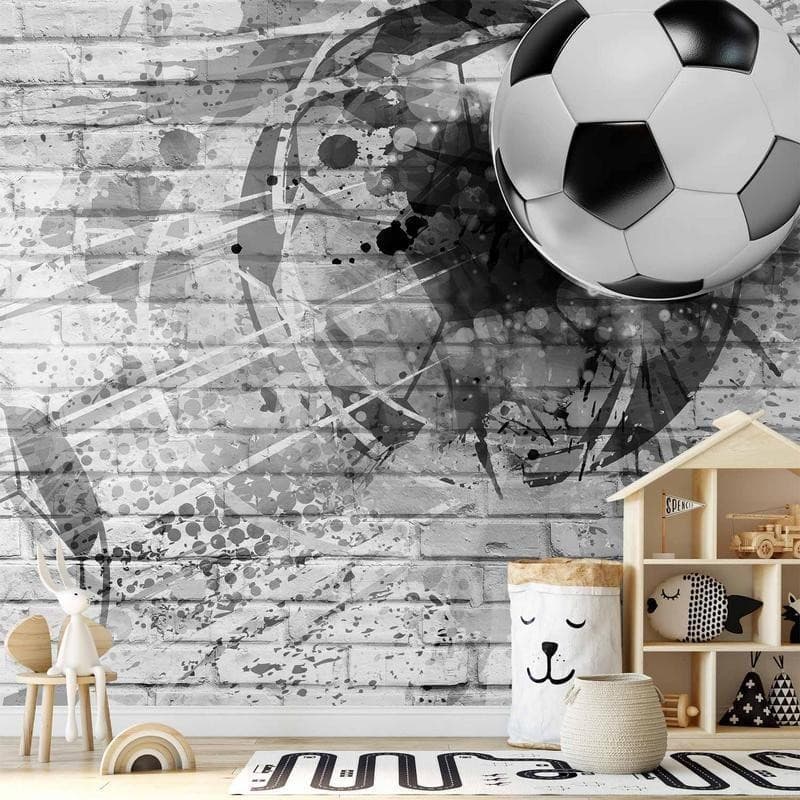 Carta da Parati Pallone nel Muro in Carta da parati Collezione Casa - Trebisacce, commercioVirtuoso.it