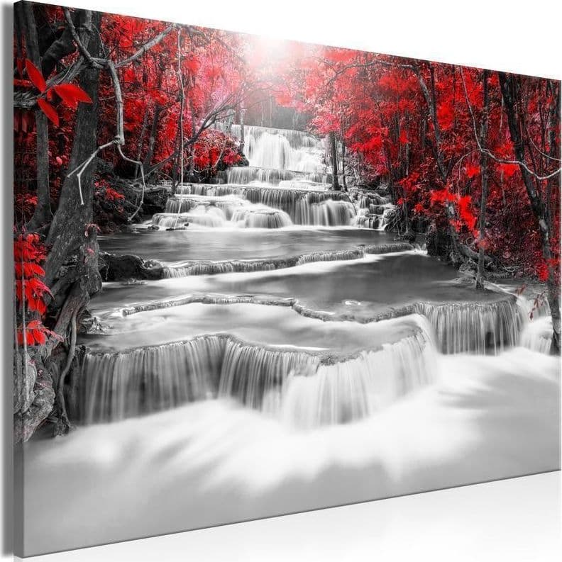 Quadro Cascade of Thoughts (1 Part) Wide Red in Poster e stampe Collezione Casa - Trebisacce, commercioVirtuoso.it