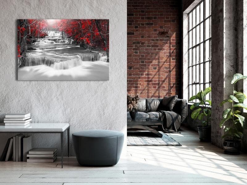 Quadro Cascade of Thoughts (1 Part) Wide Red in Poster e stampe Collezione Casa - Trebisacce, commercioVirtuoso.it