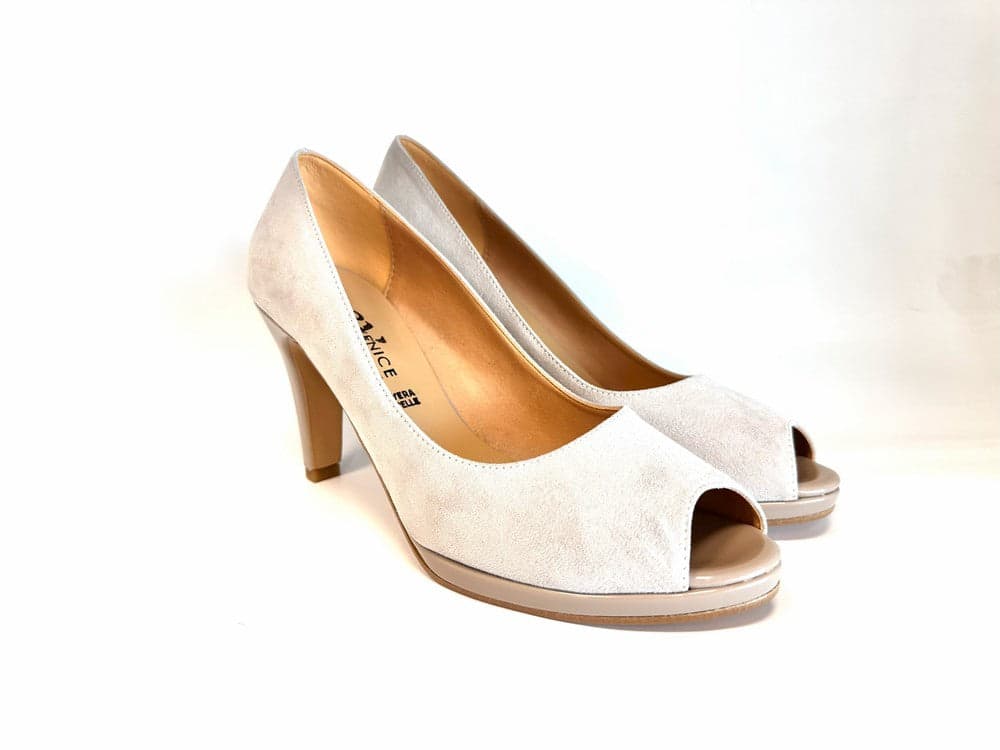 STUDIO VENICE décolleté spuntato donna in camoscio beige t70 - 3