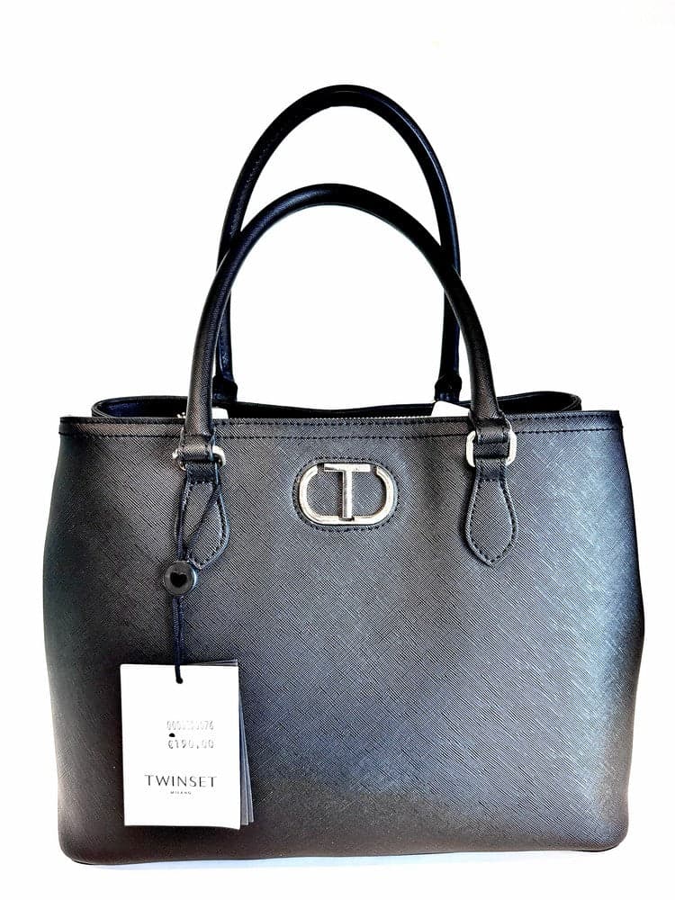 TWINSET Borsa TOTE media 241TB7120 saffiano nero
