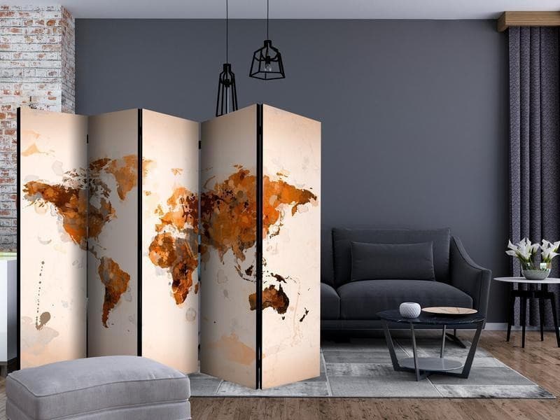 Paravento World in brown shades II [Room Dividers] in Paraventi Collezione Casa - Trebisacce, commercioVirtuoso.it