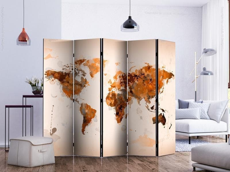 Paravento World in brown shades II [Room Dividers] in Paraventi Collezione Casa - Trebisacce, commercioVirtuoso.it