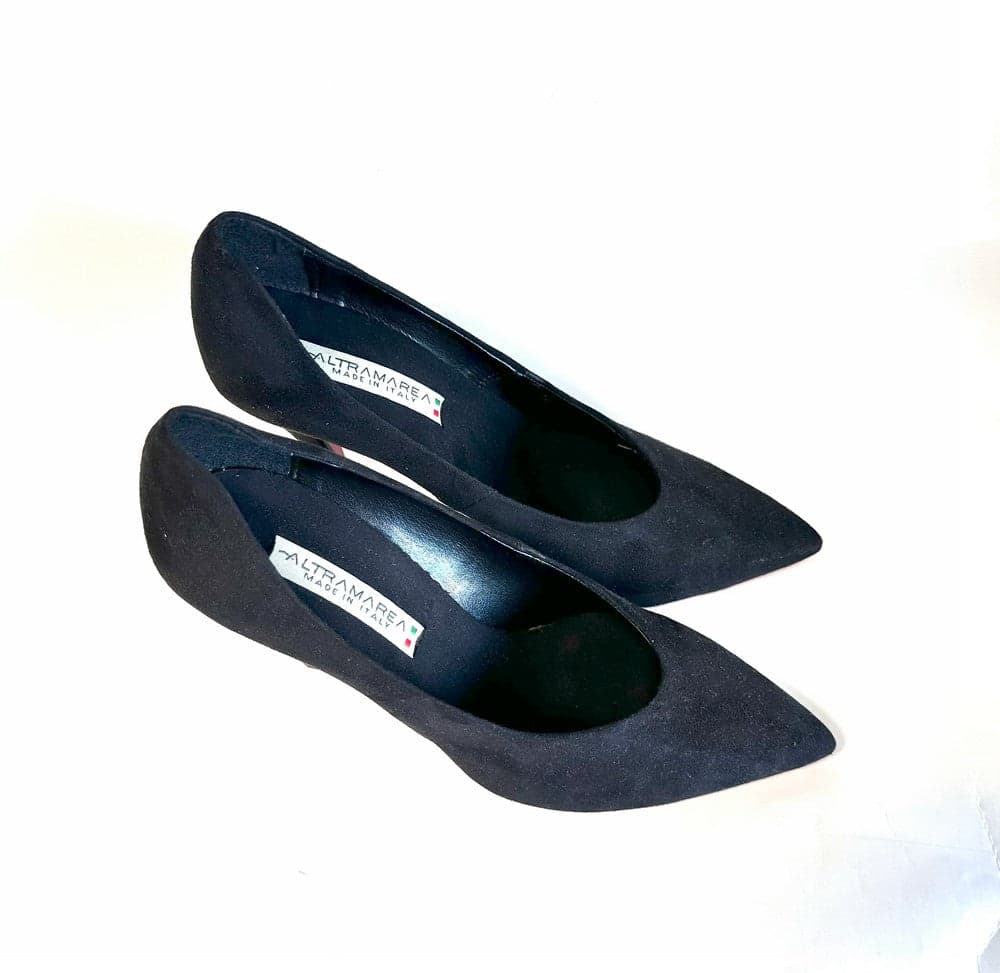 ALTRAMAREA Decollete donna in pelle nera scamosciata tacco 100 in Scarpe col tacco Calzature Durello - Agna, commercioVirtuoso.it