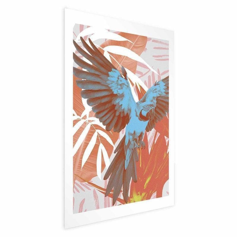 Poster - Exotic Wings - parrot among abstract leaf patterns in Poster e stampe Collezione Casa - Trebisacce, commercioVirtuoso.it