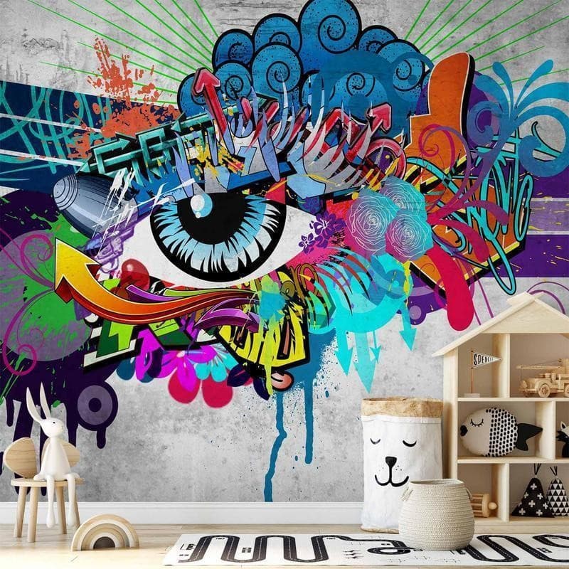 Fotomurale Graffiti eye in Carta da parati Collezione Casa - Trebisacce, commercioVirtuoso.it