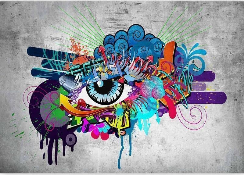 Fotomurale Graffiti eye in Carta da parati Collezione Casa - Trebisacce, commercioVirtuoso.it