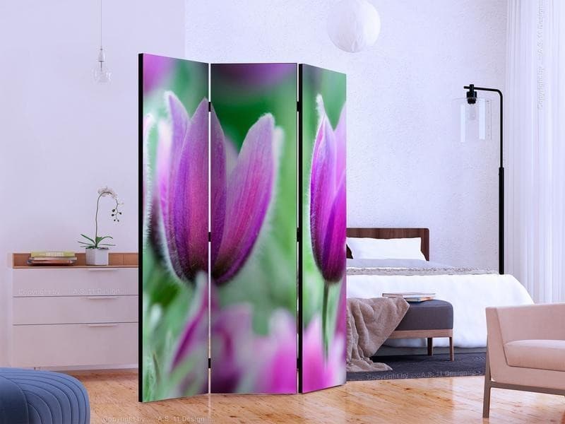 Paravento Purple spring tulips [divisori da interno] in Paraventi Collezione Casa - Trebisacce, commercioVirtuoso.it