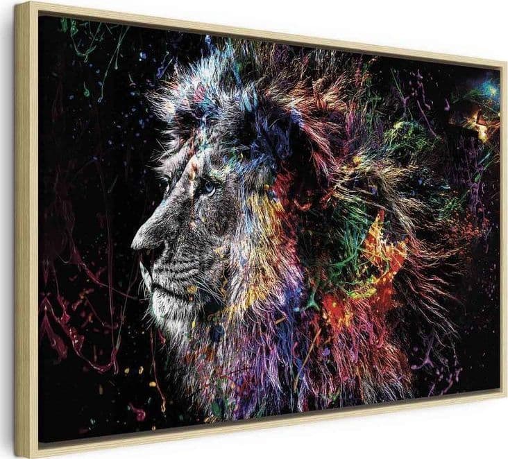 Quadro Crazy Lion (1 Part) Wide in Poster e stampe Collezione Casa - Trebisacce, commercioVirtuoso.it