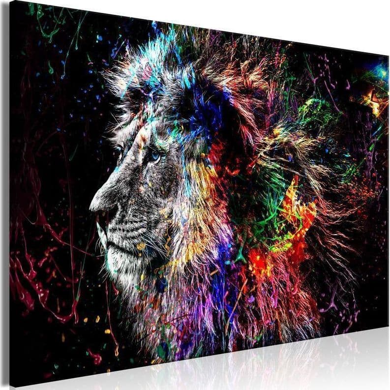 Quadro Crazy Lion (1 Part) Wide in Poster e stampe Collezione Casa - Trebisacce, commercioVirtuoso.it