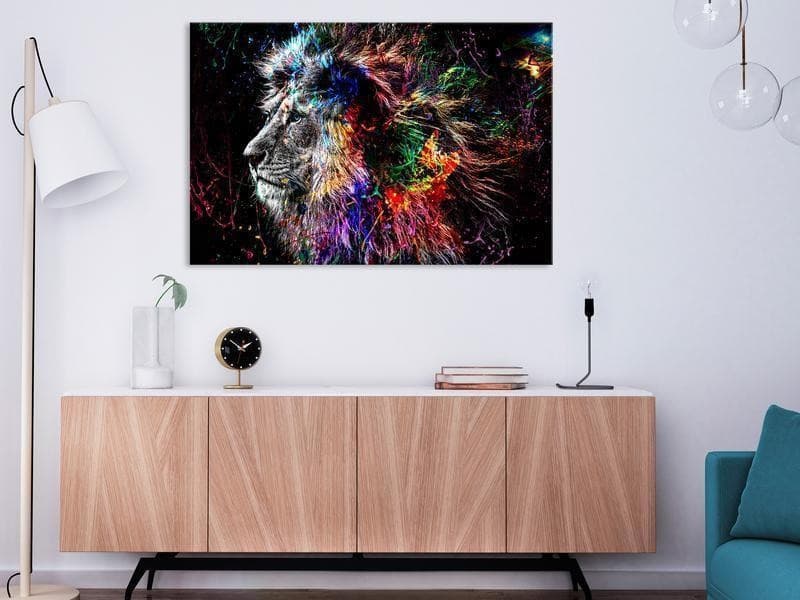 Quadro Crazy Lion (1 Part) Wide in Poster e stampe Collezione Casa - Trebisacce, commercioVirtuoso.it
