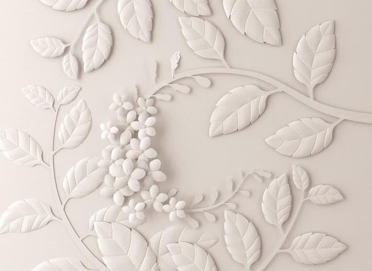 Fotomurale Paper Flowers (Cream) in Carta da parati Collezione Casa - Trebisacce, commercioVirtuoso.it