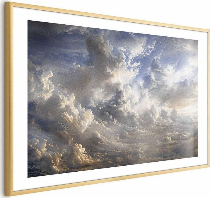 Poster - Golden Reflections on Clouds Announcing Dusk in Poster e stampe Collezione Casa - Trebisacce, commercioVirtuoso.it