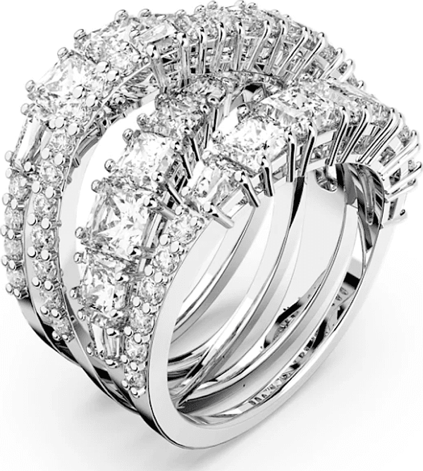SWAROVSKI   -  Anello Hyperbola Taglio misto, Bianco, Placcato rodio