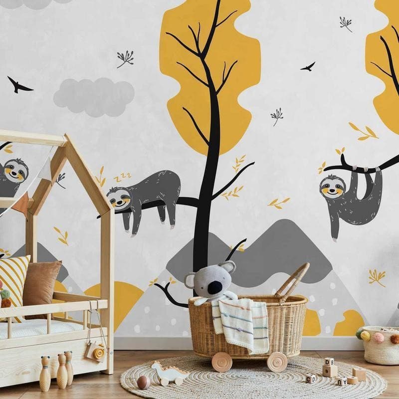 Fotomurale Cute Sloths in Carta da parati Collezione Casa - Trebisacce, commercioVirtuoso.it