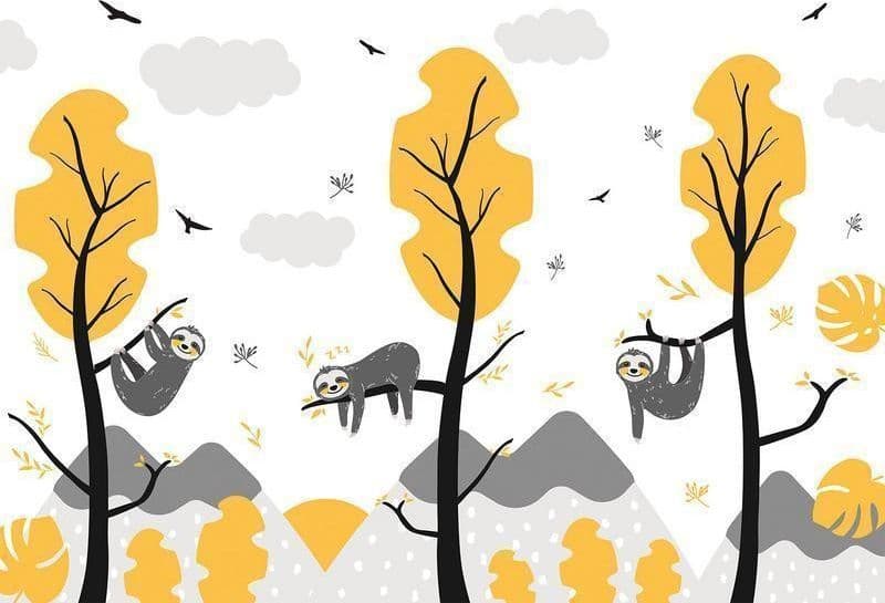 Fotomurale Cute Sloths in Carta da parati Collezione Casa - Trebisacce, commercioVirtuoso.it