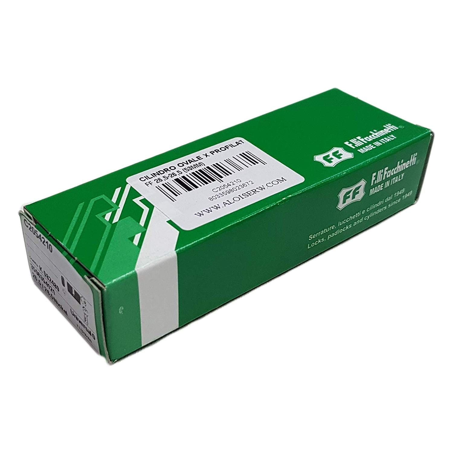 Facchinetti A 29,5 - B 29,5mm (59mm) cilindro ovale nichelato universale per profilati in Cilindri delle serrature Aloiserw.com - Altomonte, commercioVirtuoso.it
