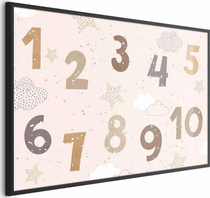 Poster - Numbers with Falling Snow in Poster e stampe Collezione Casa - Trebisacce, commercioVirtuoso.it