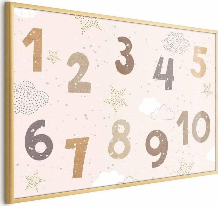 Poster - Numbers with Falling Snow in Poster e stampe Collezione Casa - Trebisacce, commercioVirtuoso.it
