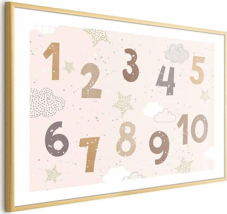 Poster - Numbers with Falling Snow in Poster e stampe Collezione Casa - Trebisacce, commercioVirtuoso.it
