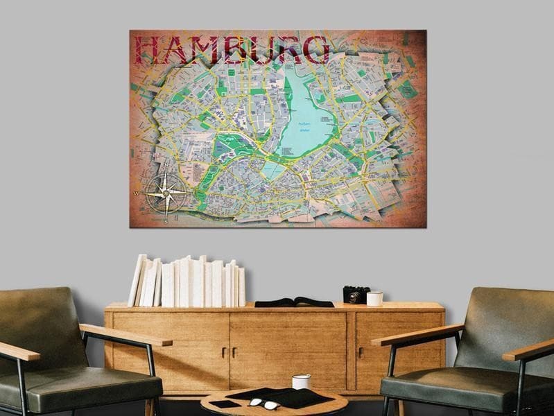 Quadri di sughero Hamburg [Cork Map] in Bacheche Collezione Casa - Trebisacce, commercioVirtuoso.it