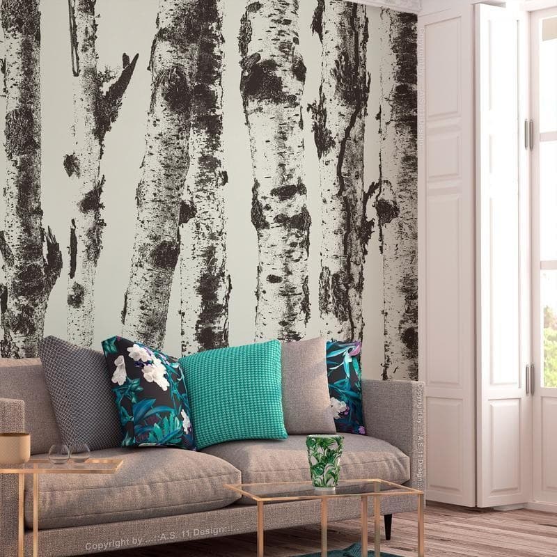 Fotomurale Stately Birches First Variant in Carta da parati Collezione Casa - Trebisacce, commercioVirtuoso.it