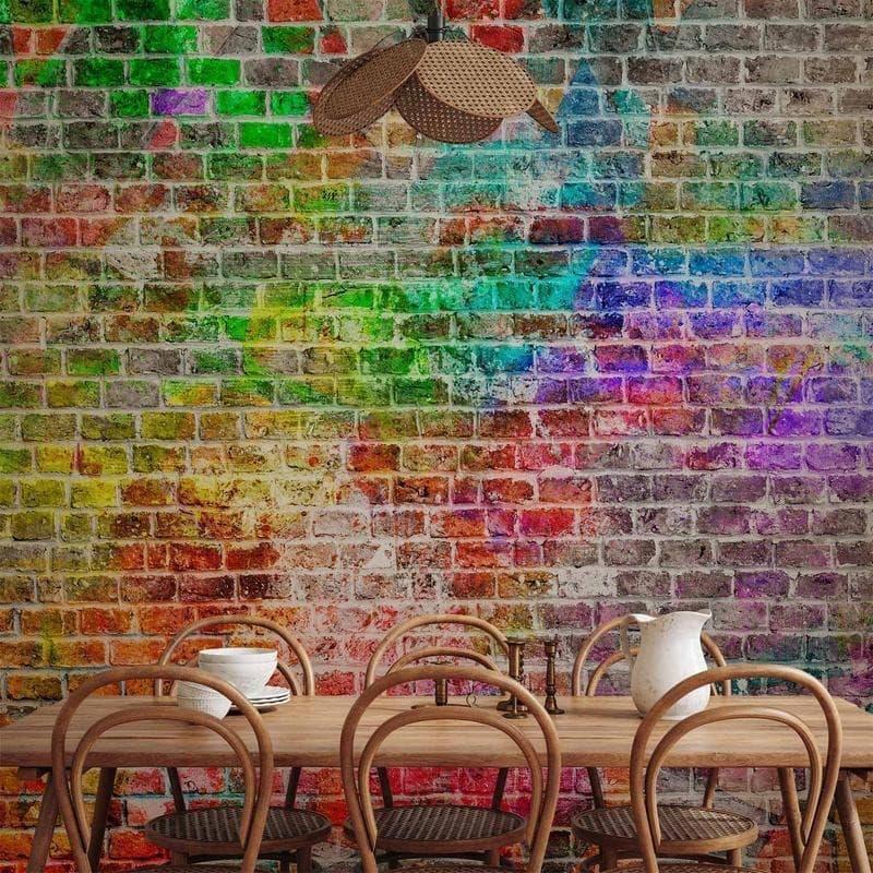 Fotomurale Rainbow Wall in Carta da parati Collezione Casa - Trebisacce, commercioVirtuoso.it