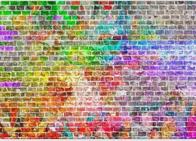 Fotomurale Rainbow Wall in Carta da parati Collezione Casa - Trebisacce, commercioVirtuoso.it