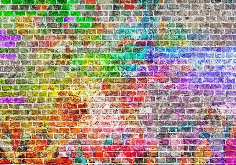 Fotomurale Rainbow Wall in Carta da parati Collezione Casa - Trebisacce, commercioVirtuoso.it