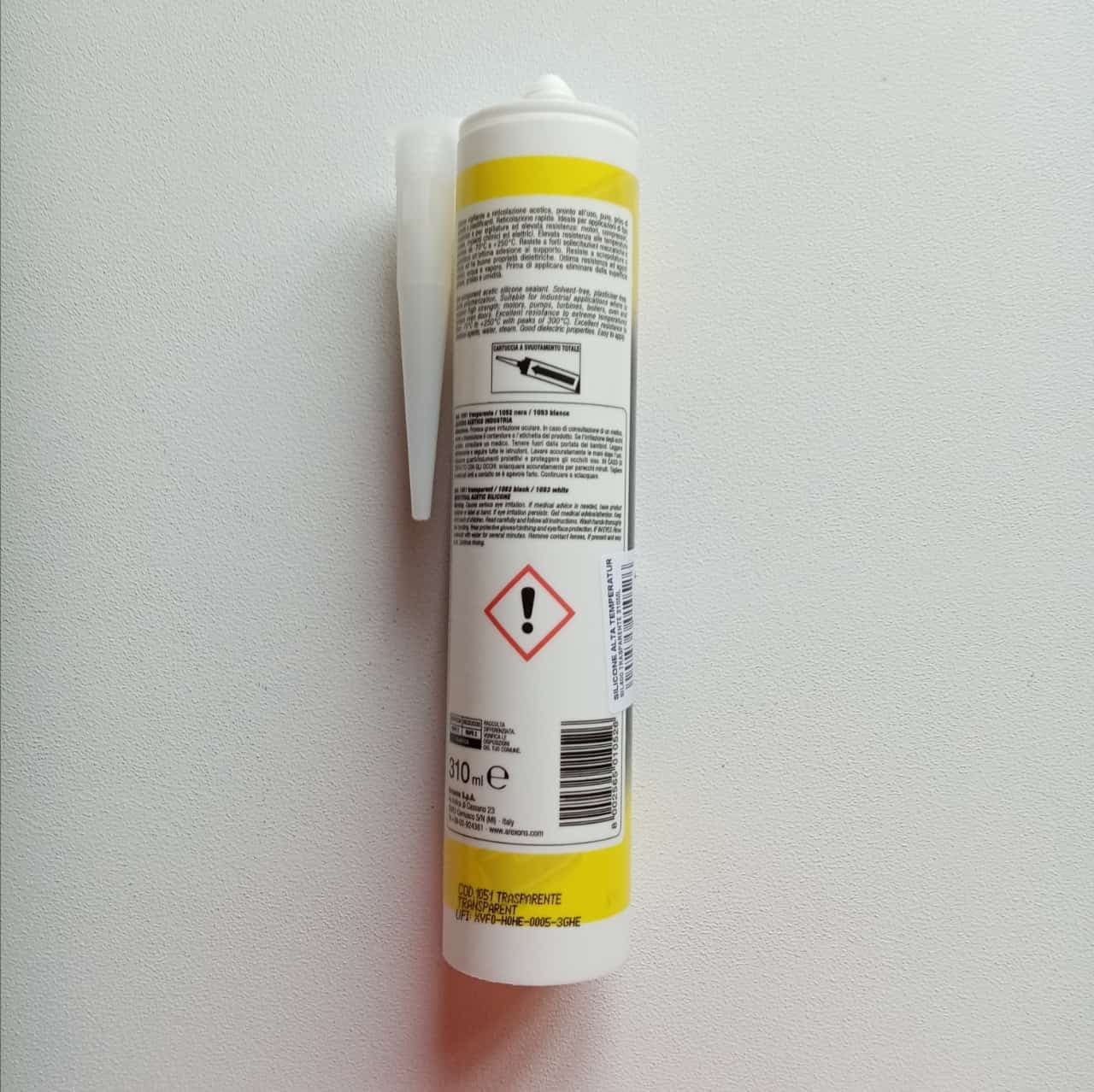Arexons 310ml silicone acetico industria SIL400 alta temperatura trasparente in Silicone Aloiserw.com - Altomonte, commercioVirtuoso.it