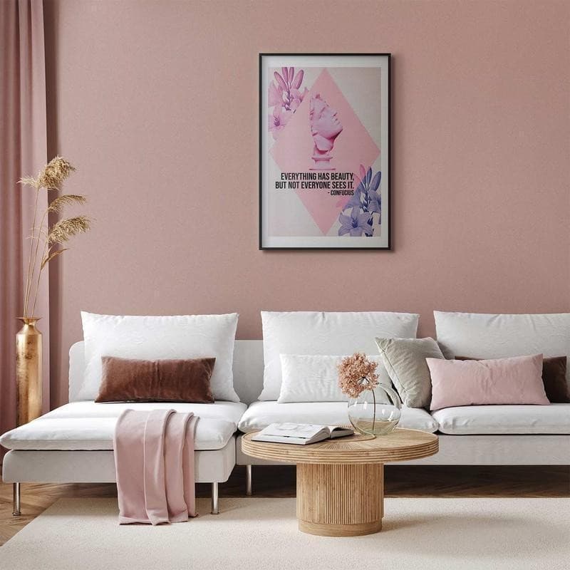 Poster - Confucius on Beauty - a bust in pink with flowers and a quote in Poster e stampe Collezione Casa - Trebisacce, commercioVirtuoso.it