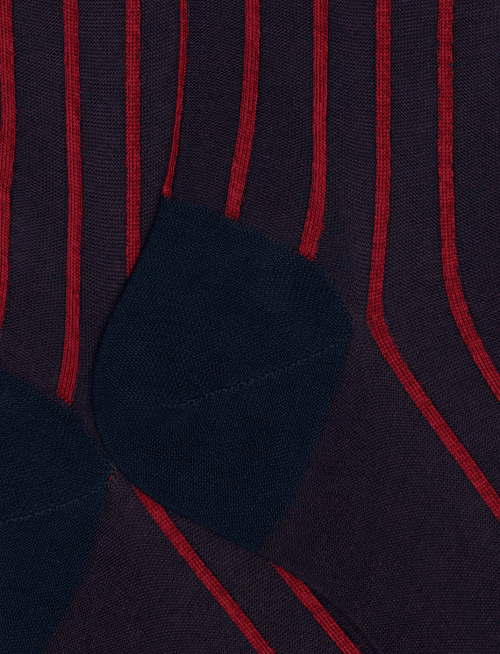 Calze Lunghe Uomo Gallo Righe Oltremare Papavero - Cotone 100% Eleganti in Calze Couture - Sestu, commercioVirtuoso.it