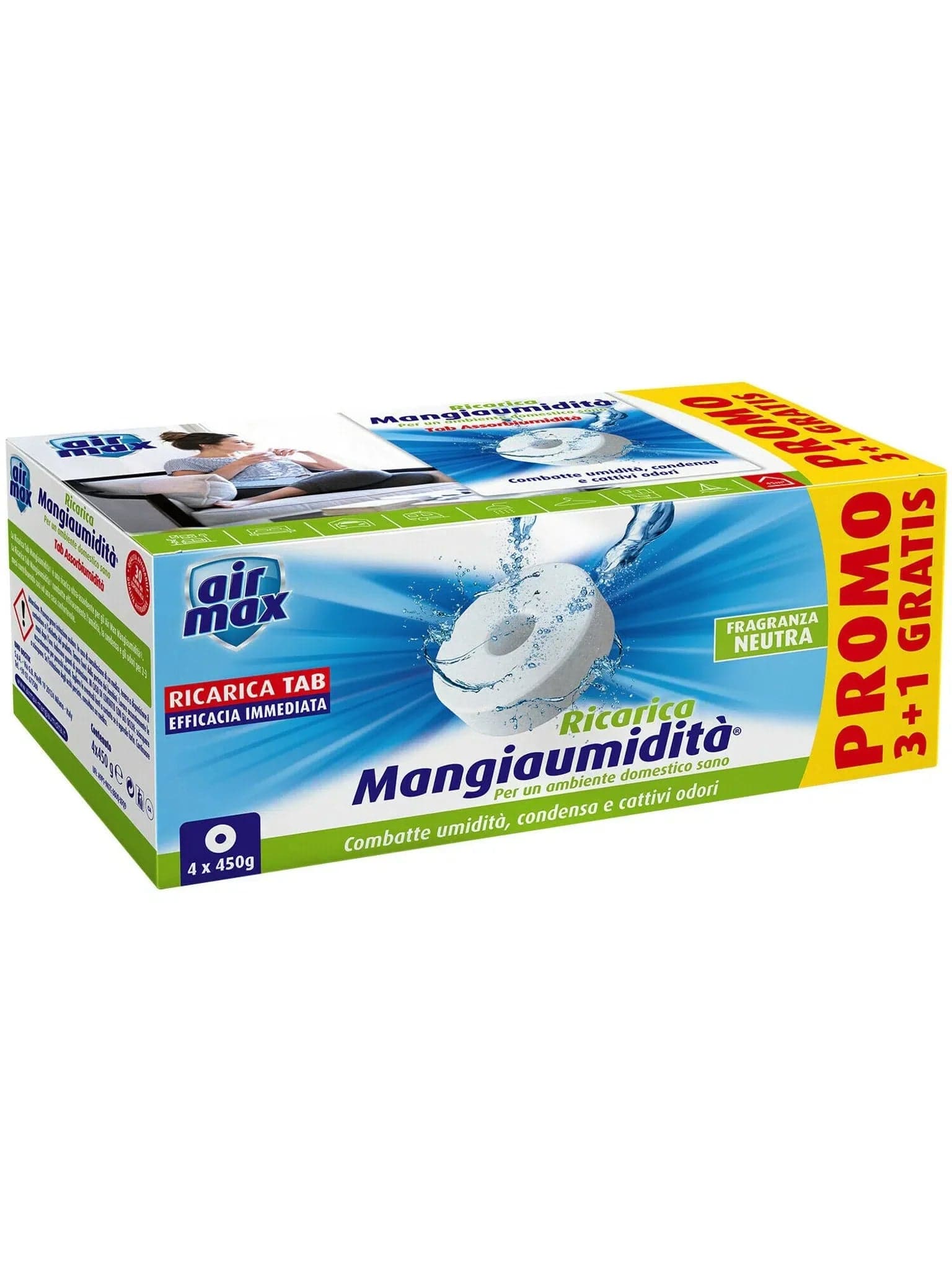 Ricarica per deumidificatore "Air max" in pastiglia, kit da 4 pezzi da 450 grammi in Deumidificatori La Zappa - Altamura, commercioVirtuoso.it