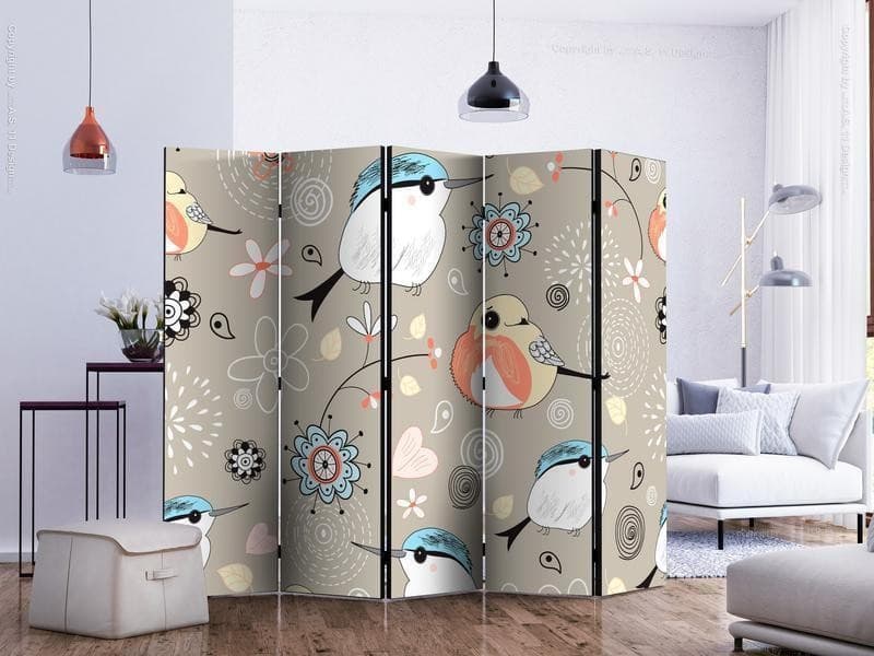 Paravento Natural pattern with birds II [divisori da interno] in Paraventi Collezione Casa - Trebisacce, commercioVirtuoso.it
