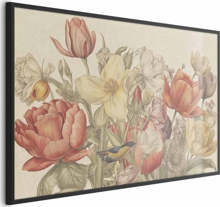 Poster - Flower Bouquet on a Cream Background in Poster e stampe Collezione Casa - Trebisacce, commercioVirtuoso.it