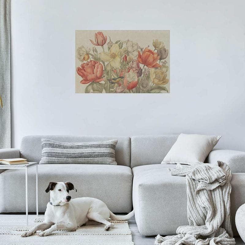 Poster - Flower Bouquet on a Cream Background in Poster e stampe Collezione Casa - Trebisacce, commercioVirtuoso.it