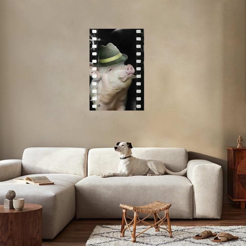Poster - Pig with a Mustache in Poster e stampe Collezione Casa - Trebisacce, commercioVirtuoso.it