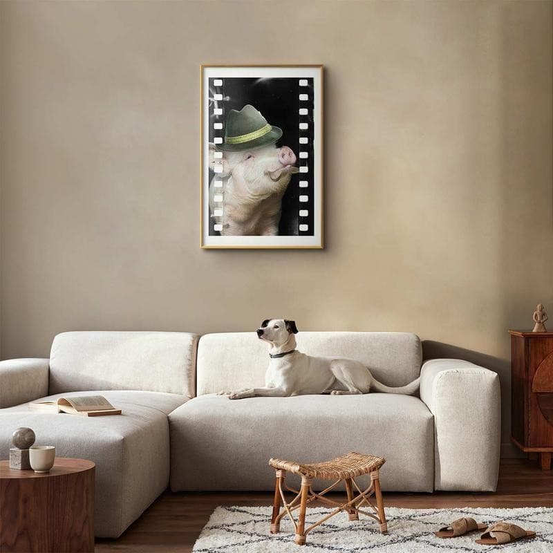 Poster - Pig with a Mustache in Poster e stampe Collezione Casa - Trebisacce, commercioVirtuoso.it