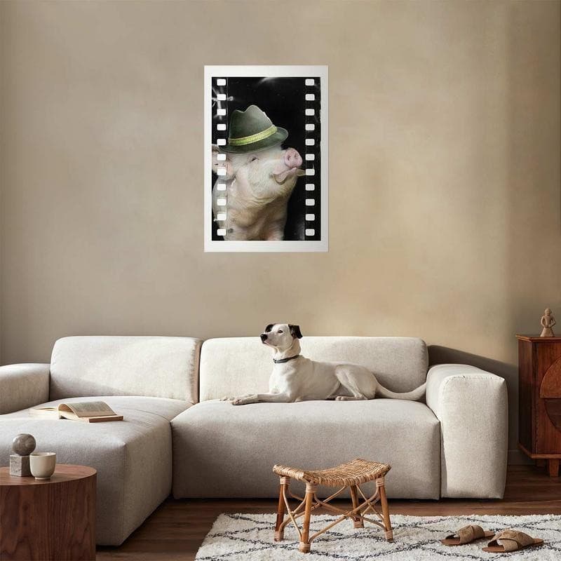 Poster - Pig with a Mustache in Poster e stampe Collezione Casa - Trebisacce, commercioVirtuoso.it