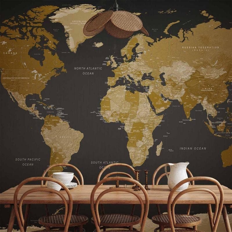 Fotomurale adesivo World Map: Modern Geography in Carta da parati Collezione Casa - Trebisacce, commercioVirtuoso.it