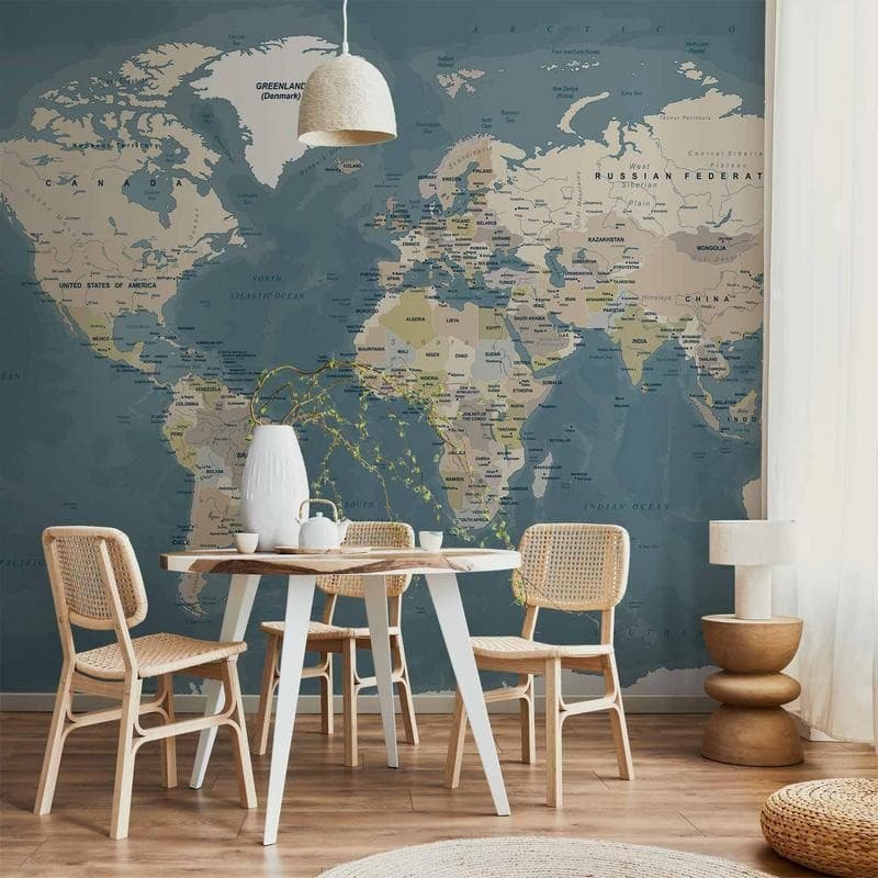 Fotomurale Vintage World Map in Mappe Collezione Casa - Trebisacce, commercioVirtuoso.it