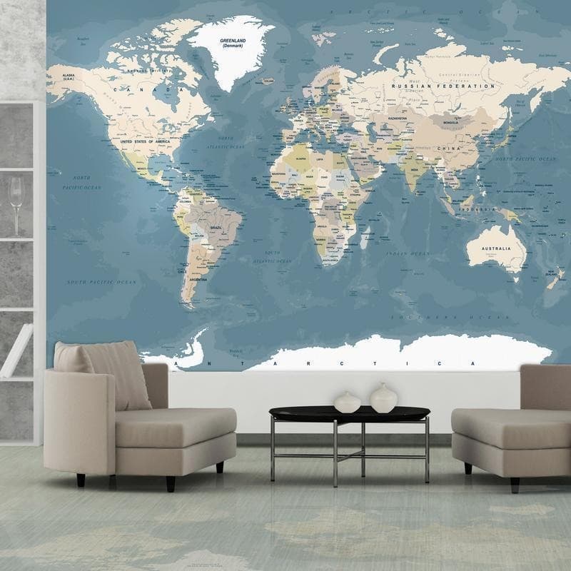 Fotomurale Vintage World Map in Mappe Collezione Casa - Trebisacce, commercioVirtuoso.it