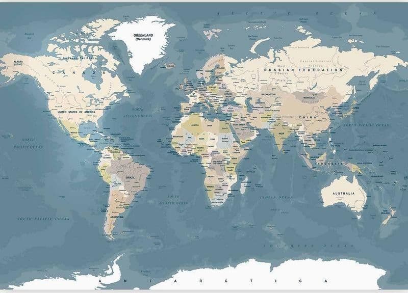 Fotomurale Vintage World Map in Mappe Collezione Casa - Trebisacce, commercioVirtuoso.it
