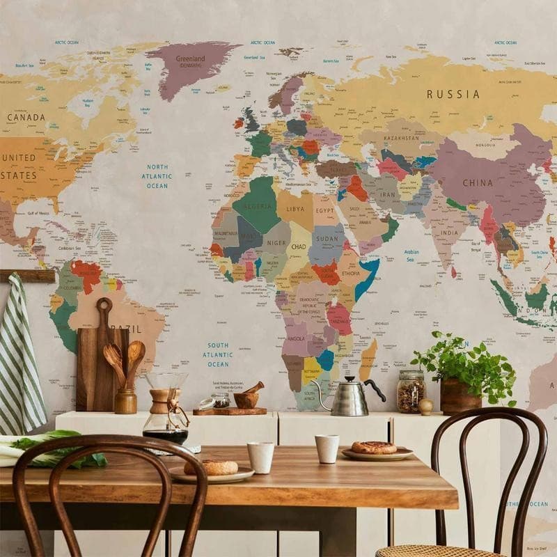 Fotomurale Mappa del mondo in Carta da parati Collezione Casa - Trebisacce, commercioVirtuoso.it