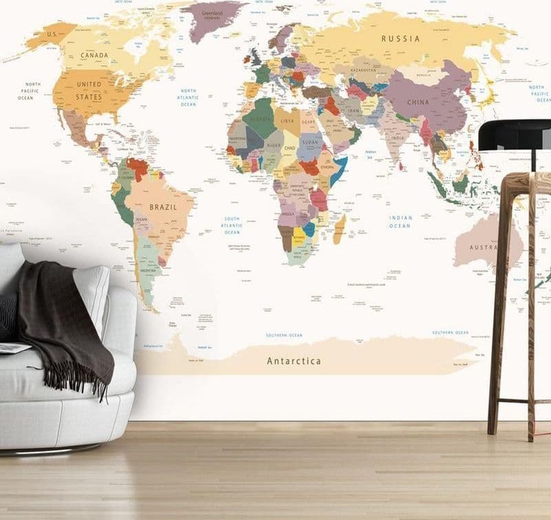 Fotomurale Mappa del mondo in Carta da parati Collezione Casa - Trebisacce, commercioVirtuoso.it