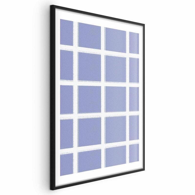 Poster - White Lines - a grid with large gaps on a blue background in Poster e stampe Collezione Casa - Trebisacce, commercioVirtuoso.it