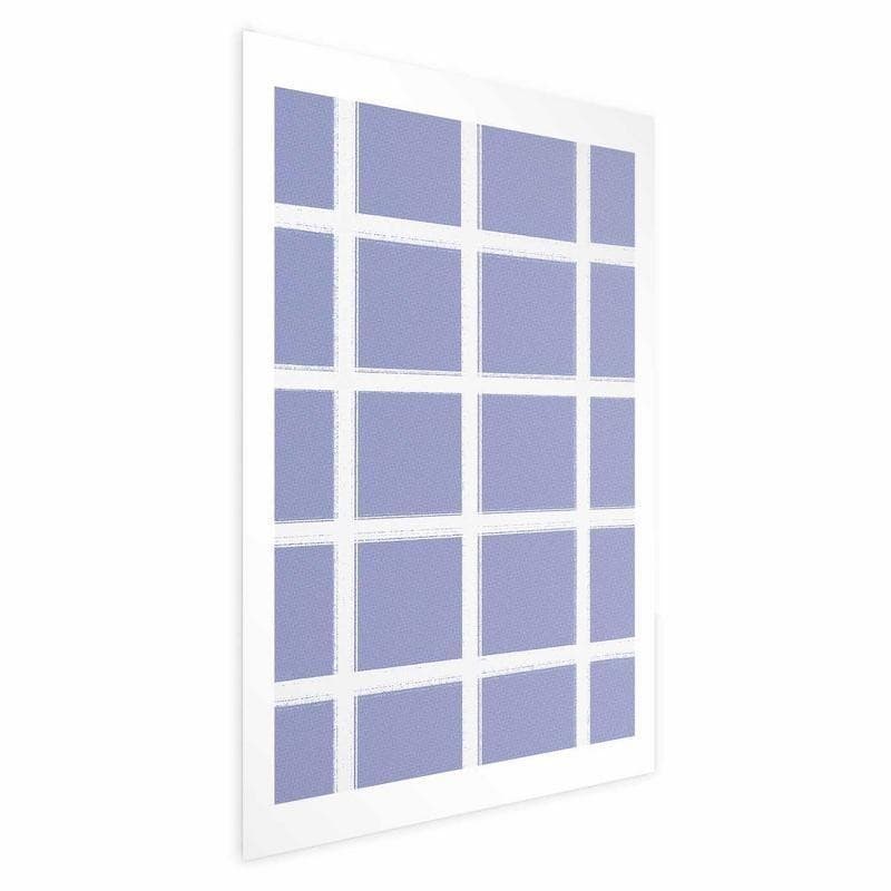 Poster - White Lines - a grid with large gaps on a blue background in Poster e stampe Collezione Casa - Trebisacce, commercioVirtuoso.it